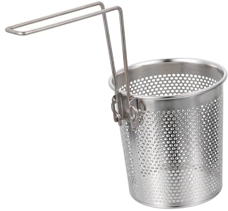SAFIGLE Collapsible Stainless Steel Noodle Sieve with Handle, Foldable Pasta Straining Basket for Kitchen and Household Food Draining