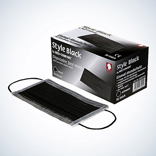 Mundschutz Style Black 4 - lagig Box a 50 Stück Farbe: schwarz