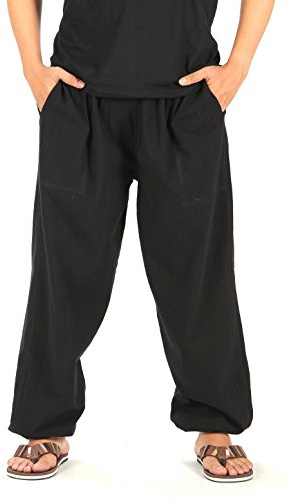 CandyHusky Baggy Sweatpants Men Cotton, Drawstring Lounge Pants, Relaxed Fit, Ideal for Comfort Black 4XL