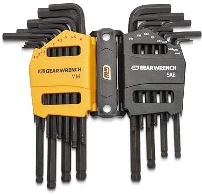 GEARWRENCH 26 Piece SAE/Metric Ball End Long Arm Hex Key Set - 83505