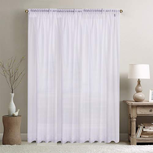 Megachest pure voile extra wide tape top sheer curtain (1 Panel) voile-snow white,W 116 x L 90 (1 Panel)