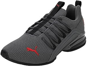 PUMA Herren Axelion Refresh Laufschuhe 48.5, Black Cool Dark Gray Red