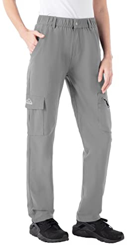 Rdruko Women's Hiking Trousers Waterproof Quick Dry Walking Pants UV Protection with Zipper Pockets Elastic Waist