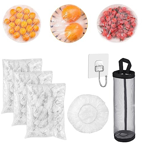 Veiteibe 300 Stück Frischhaltebeutel, Elastische Versiegelungsbeutel, Abdeckungen Frischhaltebeutel mit Gummizug, Dichtungsbeutel Lebensmittelabdeckung, für Lebensmittelaufbewahrung/Obstkonservierung