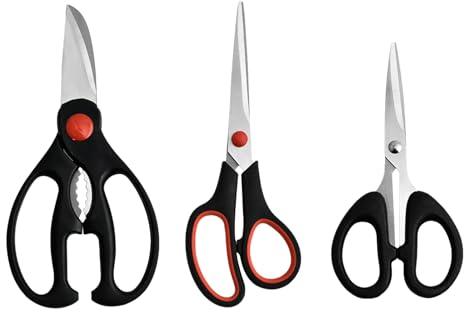 Thapncow 3 Stück Küchenschere Küchenschere Profi Küchenschere Paarschere Linkshänderschere Küchenschere Stahl Edelstahl Küchenschere