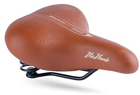 Via Veneto the Original - Sella Bici Vintage con Molle Volare XL Ergofit by Bassano Selle, Made in Italy, Sellino Retrò Comodo e Ergonomico, Adulto Unisex, Colore Pelle Marrone
