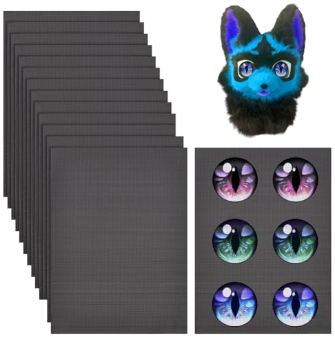 NBEADS 14 Pz Rete in Plastica PVC Nero, 30x22cm Custom Fursuit Eye Mesh Impermeabile Stampabile per Costumi Pelosi, Giochi di Ruolo, Tute da Pelliccia, Sculture, Artigianato, Foro: 0.5mm