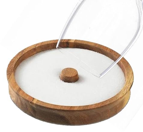 Bordatura Per Bicchiere Da Barman Con Sale Per Margarita - Vassoio Rotondo In Legno | Stazione Multiuso Per Guarnire E Preparare Cocktail Per Eventi, Banchetti, Casa, Miscelare, Zucchero, Sale, Decora