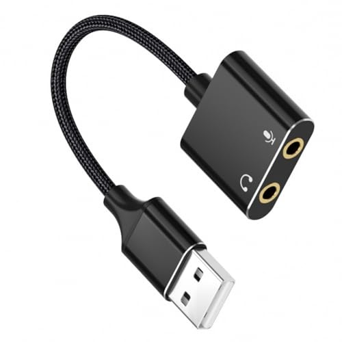 Gissroys High Fidelitys - Adattatore USB su 3 5 mm, scheda audio USB con edificio in decoratore, per riduzione del rumore musicale superiore, adattatore esterno