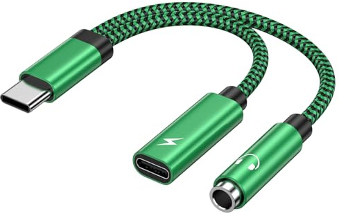 Adaptateur USB C Jack 2 en 1, Adaptateur USB C vers Jack 3,5 mm, Adaptateur Casque USB C, Compatible avec iPhone 17/16/15, Samsung Galaxy S26,S25, S24, S23, A45, A55 5g, Xiaomi, Google Pixel