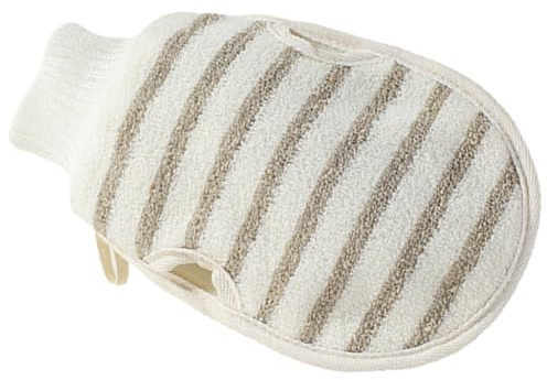 SEWACC Exfoliating Shower Mitt Double-sided Bath Gloves Body Scrubbing Mittens for Bathing and Skin Care, Natural Linen Fabric Suitable for Daily Shower and Spa Use in Uk