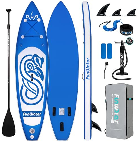 FunWater 10'×31×6 Inflatable Stand Up Paddle Board with Premium SUP Paddleboard Accessories, Wide Stable Anti-Slip EVA Deck,Paddle Boards for Adults & Youth of All Skill Levels