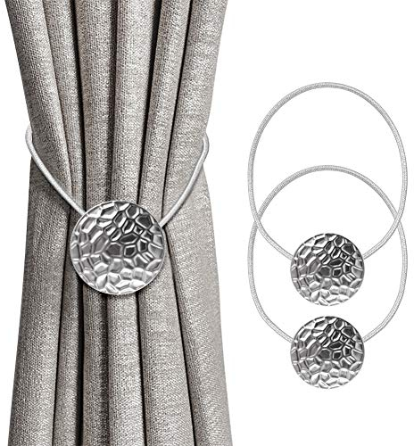 INHDBOX Magnetische Vorhang Raffhalter, 2 Stück Kreative Metall Vorhang Clips Seil Rückwärtige Vorhang Halter Schnallen Vorhang Binder Gardinenhalter für Haus Büro Dekoration