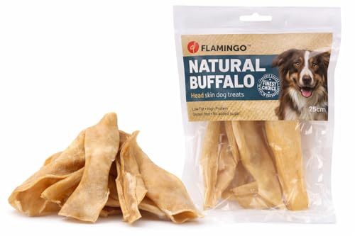 friandises pour Chien - Snack Naturel - Peau de tête de Buffle 25cm 200g - sans Gluten - sans additifs