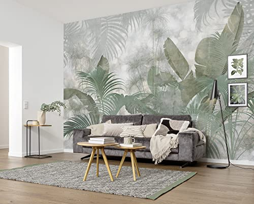 Komar Non-Woven Photo Wallpaper - Sequins Tropicales - Size 368 x 248 cm - Wallpaper, Tropicals, Plants, Living Room, Bedroom