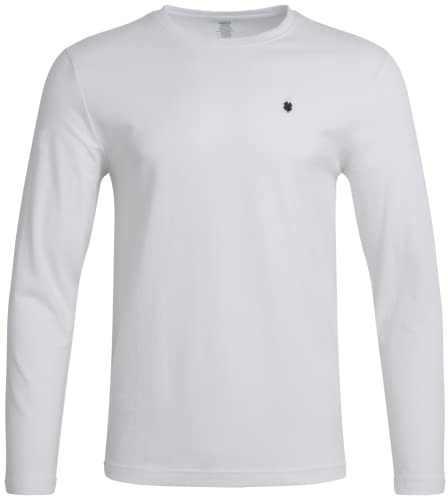 Lucky Brand Mens Long Sleeve Shirt - Lightweight Crewneck Long Sleeve Mens Shirts - Casual Soft Tag Free Men's Clothing, Size Large, White