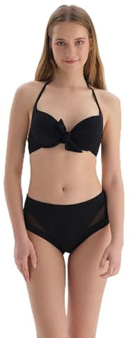 Dagi Women's Basic, Full-Cup Strapless Bikini Top, Black, 8