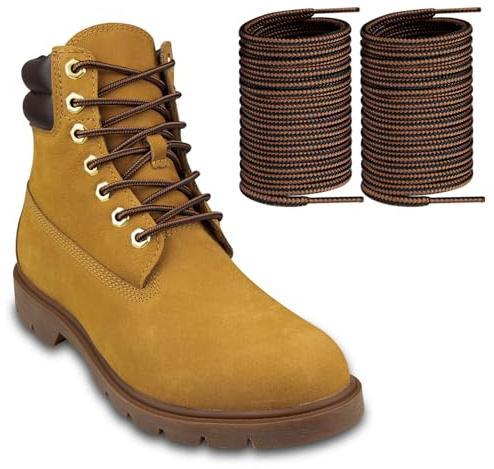 Endoto Schnürsenkel für Timberland Boots, Ersatz Runde Schuhbänder Laces Shoelaces für Stiefel Schuhe (Schwarz&Braun, Größe: 62 Zoll)