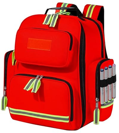 Gatycallaty Erste-Hilfe-Rucksack, Notfall-Rucksack, leer, wasserdicht, Überlebenstasche, Traumatasche für Krankenschwestern, Zuhause, Auto, Rot/Ausflug, einfarbig (Getaway Solids), Modern