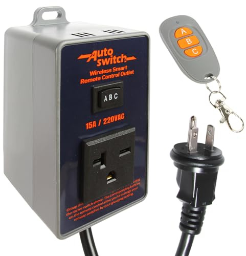 O'SKOOL Remote Control Wireless Electrical Outlet Switch, 433M Transmitter 220V Plug (Battery Included), PTA022