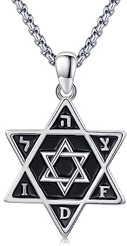 TwoAnts Star of David Necklace 925 Sterling Silver Jewish Star Pendant Necklace Messianic Jewish Jewellery Gift for Men Women