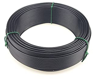 Garmix Spanndraht Bindedraht Befestigung für Gartenzaun Maschendraht Volieren (Schwarz 50m, 1,5mm)