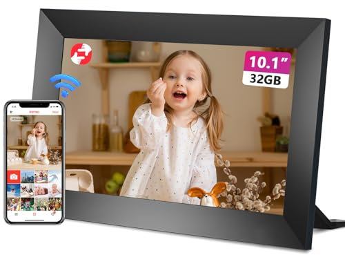 ACDOKE 10,1 Zoll Digitaler Bilderrahmen WLAN | IPS Touchscreen | Mit 32GB & Frameo App | Fernsteuerung per Smartphone, Kalender, Wetter
