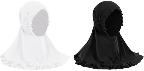 Little Girls Flowers Hijab Soft One Piece Bonnet Hat Arabian Bandana for 2-6Yrs