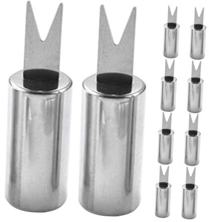 HOLIDYOYO 10 Pezzi Forchetta per mais barbecue supporti per pannocchie di mais divertenti gadget da cucina porta pannocchie di mais Kabob Skewers mais finto Acciaio inossidabile Silver