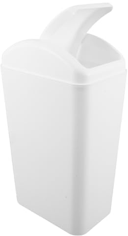 TOVINANNA Cubo de Basura de Plástico con Tapa Abatible Gran Capacidad 20L Diseño Delgado para Cocina Baño y Dormitorio Resistente y Ahorro de Espacio para Uso Doméstico