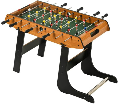 HOMCOM Calciobalilla pieghevole dim. 98L x 42L x 62H cm 2 palline incluse MDF finto legno e nero