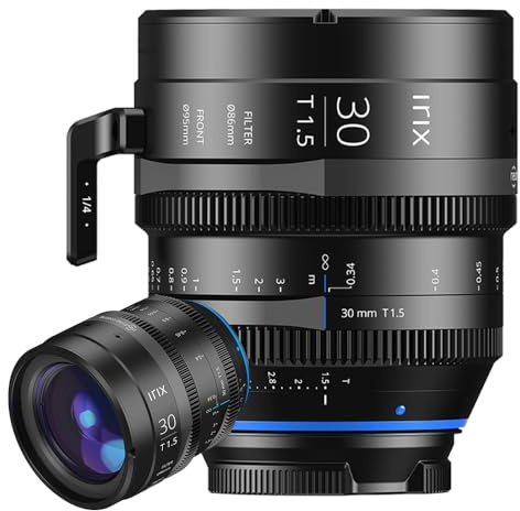 Irix IL-C30-EF-M Ciné 30mm T1.5 Lente de vídeo para Canon EF (métrica) | Resolución 8K | Formato Completo | Filtros magnéticos