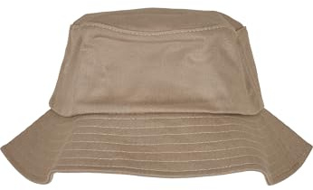Flexfit Unisex Cotton Twill Bucket Hat Kids Hut, Khaki, one Size
