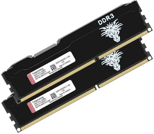 DDR3 16GB Kit (8GBx2) Desktop RAM 1600MHz PC3-12800 UDIMM Non-ECC Unbuffered 1.5V 2Rx8 Dual Rank 240 Pin CL11 PC Computer Memory Upgrade Module (Black)