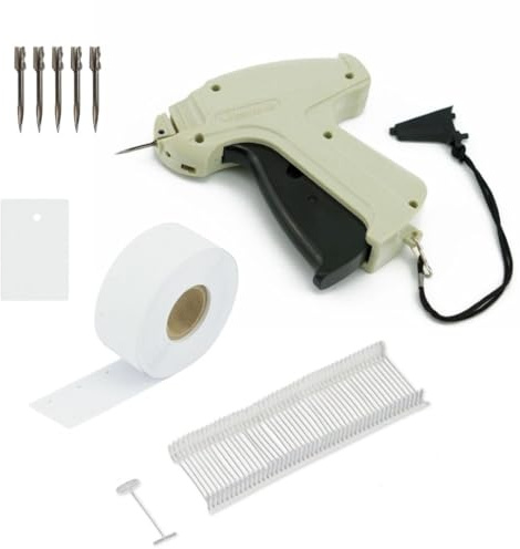 Pokornys - Pistola etichettatrice Arrow 9S Standard set con 5 aghi di ricambio + 1.000 fili standard 25mm + 1.000 etichette cartone 30x45mm - Pistola per l'applicazione di etichette prezzo su tessuti