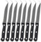 Pleafind cuchillos de carne, 8 piezas cuchillos de mesa de acero inoxidable, juego de cuchillos bistec, cubiertos para bistec de cocina, apto para lavavajillas, negro cuchillos