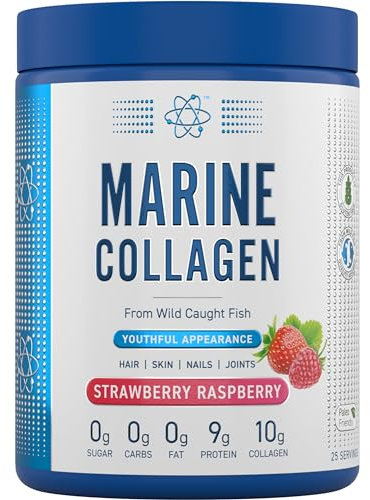 Applied Nutrition Marine Collagen Powder - Hydrolysed Collagen Protein, Healthy Skin, Hair, Nails (Strawberry & Raspberry) (300g - 25 Servings)