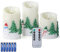EXTSUD Lot de 3 Bougies LED Sans Flamme en Vraie Cire avec Gravure de Bonhomme de Neige et Sapin de Noël, Bougie Électrique à Piles avec Télécommande, Décoration pour Noël et Fêtes