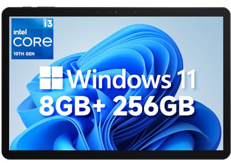 CHUWI Hi10 X2 Windows 11 Tablet 10.1'', Intel Core i3 (up to 3.9GHz), 8GB RAM 256GB SSD, Windows Tablet PC, 4K Micro HDMI, WiFi 6, BT 5.3, USB 3.2, Dual Cameras, USB-C, with Case