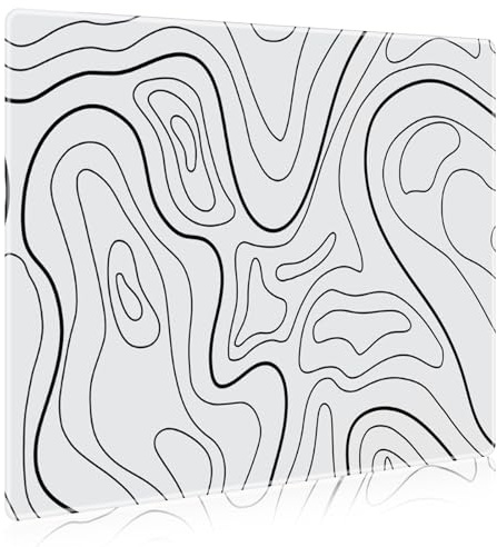 DAWNTREES Glas-Gaming-Mauspad, genaue und schnelle Mausverfolgung, kompatibel mit verschiedenen Mausmodellen, rutschfeste Gummiunterseite, großes Mauspad für Büro und Zuhause, XXL, 50 x 40 cm, Weiß