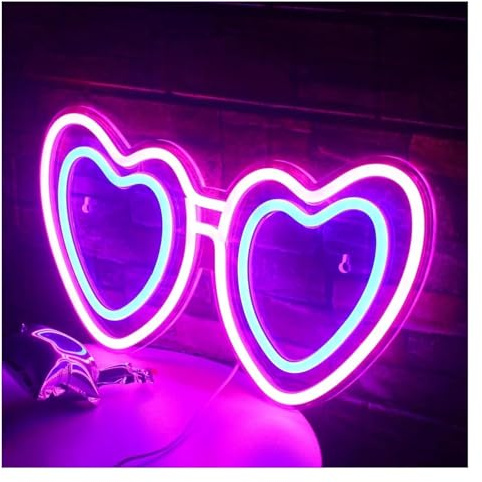Neonljusskylt Stämningslampa Skylt Neon Solglasögon Väggbonad Akryl Klubb Restaurang Butik