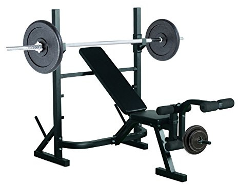 HOMCOM Banco de Pesas Banco de Musculación Multifuncional con Altura Ajustable de 3 Niveles para Entrenamiento Fitness de Cuerpo Completo 175x98x130 cm Negro