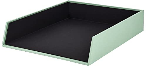 Rössler SOHO Briefablage A4 | Dokumentenablage A4 | Schreibtisch Organizer aus Papier | Ablagefächer stapelbar | Büro Organizer Schreibtisch Zubehör | 32 x 26 x 6 cm | 1 Stück | Farbe: Grün | Mint