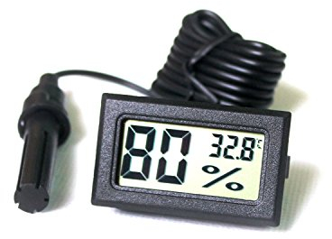 Ytian LCD Tuner Numérique Intégré Thermomètre Hygromètre avec Sonde Externe pour Couveuse Aquarium Volaille Reptile Noir