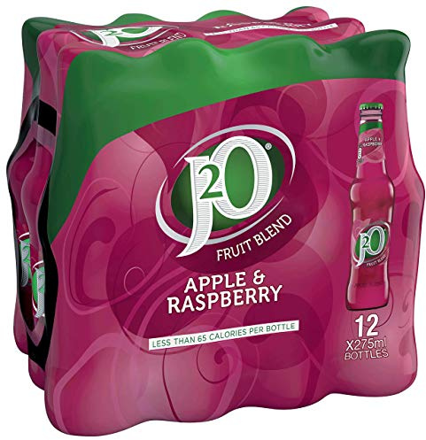 J2O Fruit Blend Juice Drink - Perfect Mixer - Low Calorie - Apple and Raspberry, 12 x 275 ml Bottles
