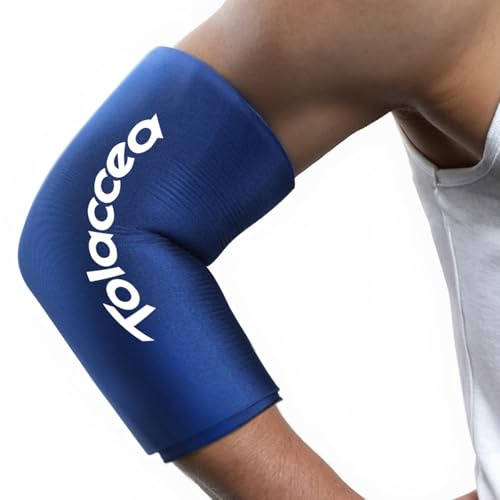 Poche de Glace Genou ou Coude pour Thérapie chaude et froide, Poche de froid flexible de manchon de compression froid Gel réutilisable pour soulager la douleur au coude(Bleu, S)(1 Pièce)