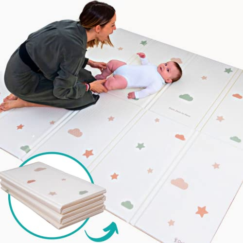 DR-SILVA Tappeto Gioco per lo Sviluppo Motorio di Bambini e Neonato. Sicuro, Atossico, Spessore 1,5 cm, Grande 200x150 cm, Pieghevole, Portatile, Anti-Scivolo, Lavabile, Morbido e Anti-urto.