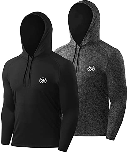 MEETWEE Sweat - Shirts Hommes, t - Shirt de Sport à Manches Longues à Capuche Respirant Fonctionnel pour Hommes, Hommes entraînement à Manches Longues Hooded Fitness Shirt pour Running Jogging Gym