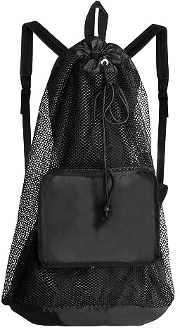 Luwint Extra Large Mesh Dive Bag, Oversized Scuba Gear Backpack for Snorkeling Diving, Sports Duffle Gym Bag for Balls