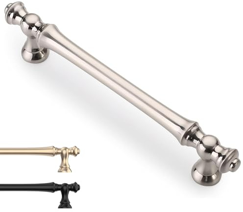 9BUILD 6 stycken skåphandtag borstad nickel hålavstånd 128 mm handtag för köksskåp zinklegering möbelhandtag kökshandtag möbler köksskåp skåpdörrhandtag EU0040